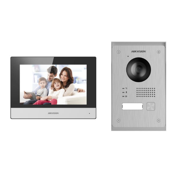 Picture of HILOOK 2-Wire Intercom Kit with 7'' Colour Touch Screen & 2MP Camera. IP65 Water Resis