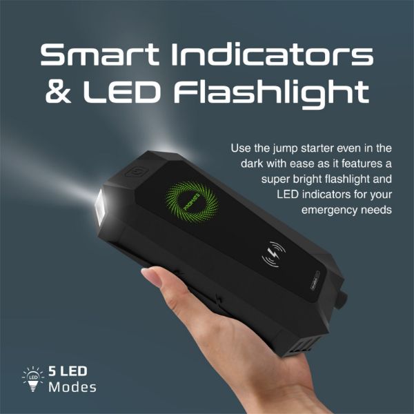 Picture of 19000mAh Jump Starter Power Bank. 1500A/12V Peak Current Port LED Flashlight Wireless