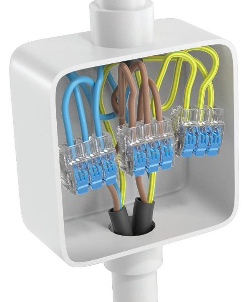 Picture of 32A 3 Port Wire Connector Gen II Lever 50pc Jar 0.2 mm2 to 4.0 mm2 Solid/Stranded Wire