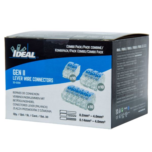 Picture of 2 3 & 5 Port Wire Connector 32A GenII Lever Kit 0.2 to 4.0 2 Wire Diameter (10 of Each)