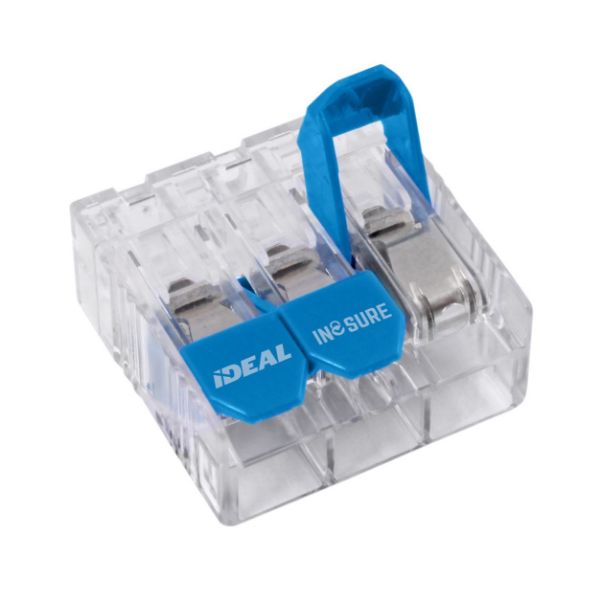 Picture of 30A 3 Port Wire Connector Lever. 30pc Jar. 0.5 mm2 to 6.0 mm2