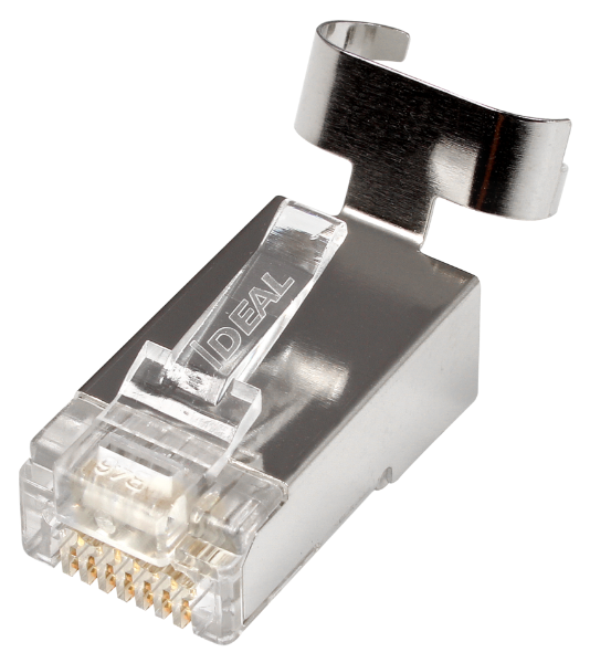 Picture of CAT6A/6/5e STP RJ45 Push Through Plug Staggered Pack of 25 Compatible w/ 30-495