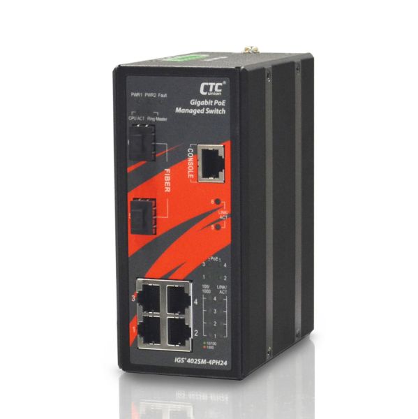 Picture of 4 Port Gigabit Managed PoE Switch. -10C 60C. 4x 10/100/1000Base-T(X)