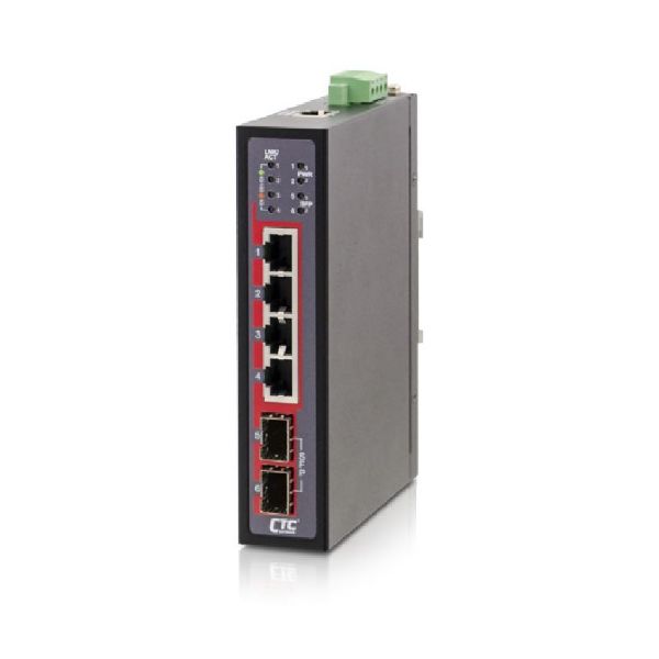 Picture of 4 Port Gigabit Unmanaged Compact Switch. -10C +60C. 4x 10/100/1000Base-T plus 2x
