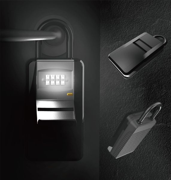 Picture of XL LED Portable Key Storage Security Safe w/ Shackle 4-Digit Resettable LED Dials