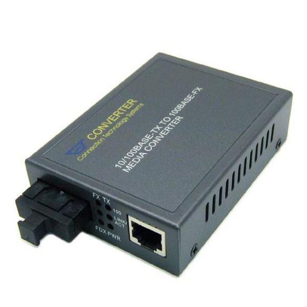 Picture of 100Base RJ45 to SC Single-Mode Fibre Media Converter. 30km. Fast Ethernet