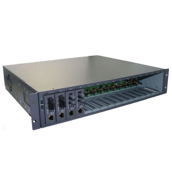Picture of 16 Slot UniverMedia Converter Rack 19'' rack mountable.