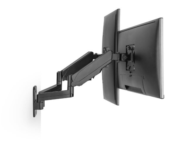 Picture of 17''-32'' Dual Screen Wall Mounted Gas Spring Monitor Arm Max load: 9kgs (per arm). VESA