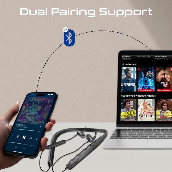 Picture of SportFit HiFi Wireless NeckBand Earphones 200 Hours Playtime. ENC Noise Reduction