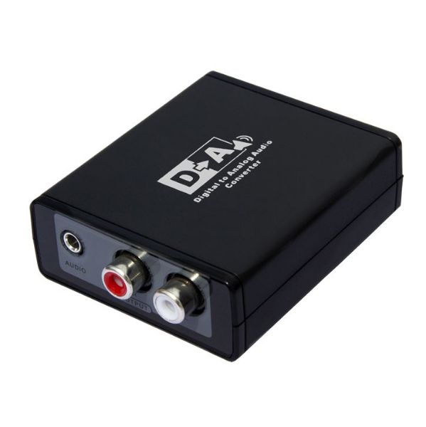 Picture of Digital to Analogue Audio Converter. Digital TosLink to Analogue Stereo L/R RCA & 3.5