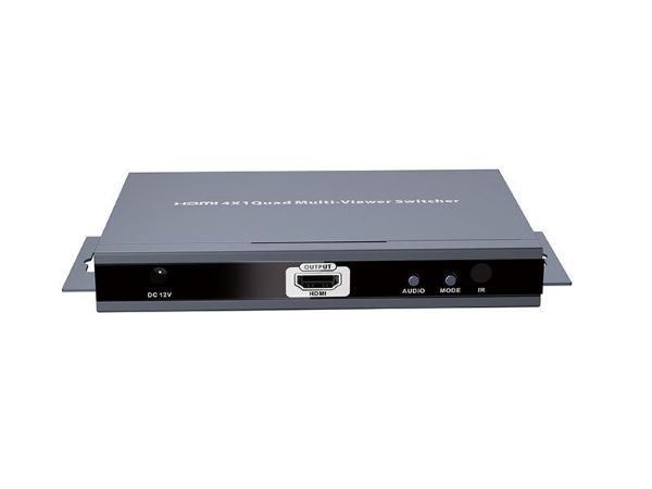 Picture of 4-In-1-out HDMI Multiviewer Switch. Displays Video 4x HDMI