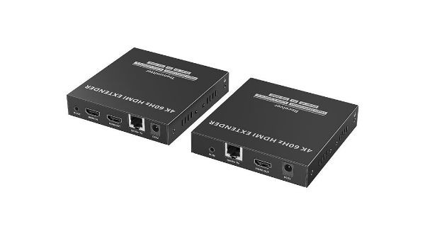 Picture of 4K HDMI Extender Over 1G IP CAT5e/6/6A/7 Network Cable. Supports Res up to 4K@60Hz.