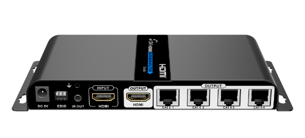 Picture of 1-In-4-Out 1080P HDMI Extender 1x HDMI 1x HDMI out 4x RJ45 out. Comp w/ CAT6/6a/7