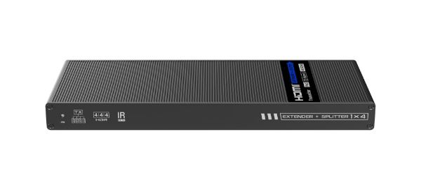 Picture of 1-In-4-Out 4K@60Hz HDMI Extender. 1x HDMI 4x RJ45 out PoC. Compatible CAT6 & above