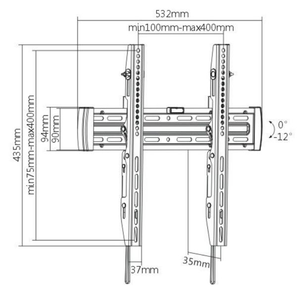 Picture of 32''-55'' Tilt wall mount bracket Max load: 50kg VESA Support