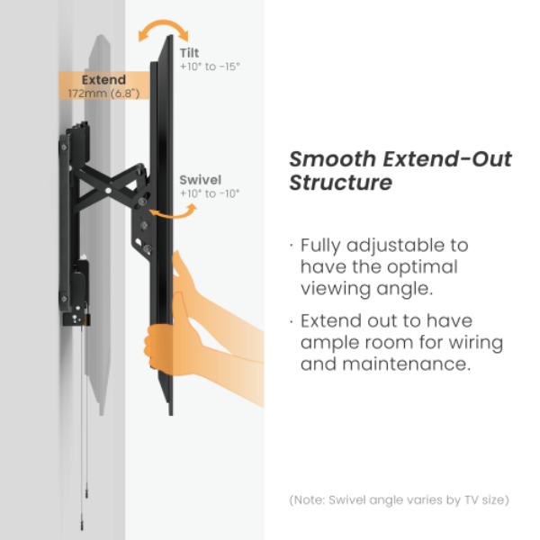 Picture of 55''-105'' Tilt Heavy-Duty TV Wall Mount Bracket Anti-Theft Locking Hole (Padlock NOT Inc)