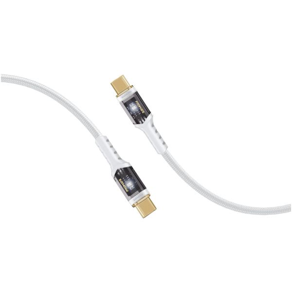 Picture of 1.2m USB-C to USB-C Ultra-Fast 100W PD Cable w/ Transparent Connectors.