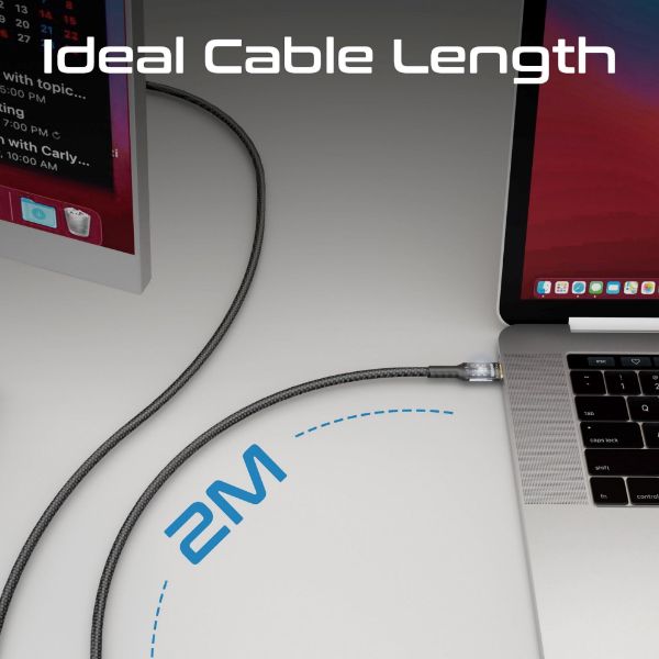 Picture of 2m USB-C to USB-C Ultra-Fast 100W PD Cable w/ Transparent Connectors