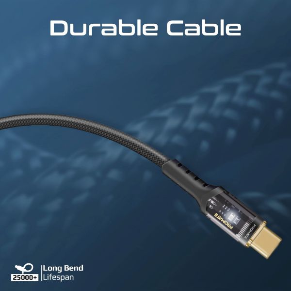 Picture of 2m USB-C to USB-C Ultra-Fast 100W PD Cable w/ Transparent Connectors
