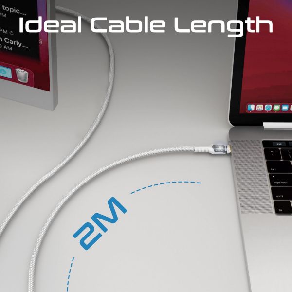 Picture of 2m USB-C to USB-C Ultra-Fast 100W PD Cable w/ Transparent Connectors