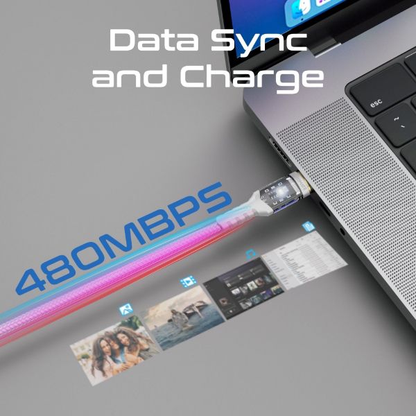 Picture of 2m USB-C to USB-C Ultra-Fast 100W PD Cable w/ Transparent Connectors