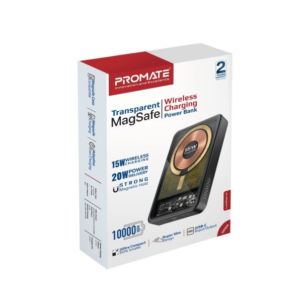 Picture of 10000mAh Power Bank w/ Transparent Magsafe 15W Wireless Charging