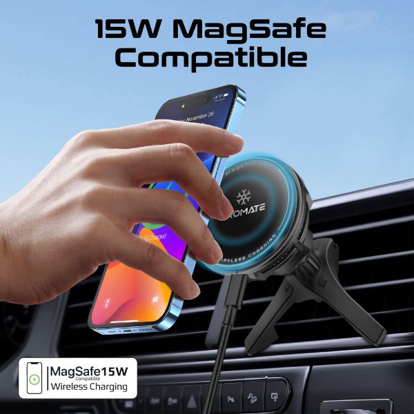 Picture of 15W ActiveCool Cradleless Magsafe Compatible Charger Mount. Includes Gooseneck