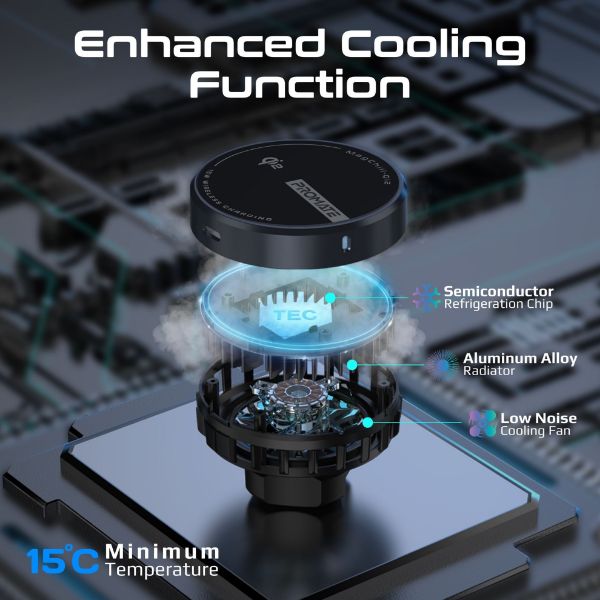 Picture of 15W ActiveCool Cradleless Qi2 Wireless Smartphone inCar Charger Mount. MagSafe