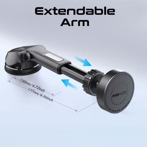 Picture of 15W MagSafe Compatible Incar Phone Wireless Charger Retractable 1m USB-C Connector