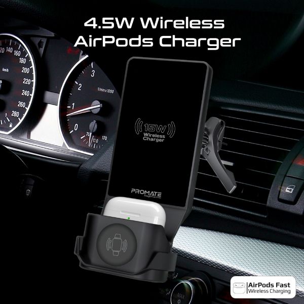Picture of 15W 3-in-1 MagSafe InCar Qi2 Phone Wireless Charging Mount. Includes Both Vent &