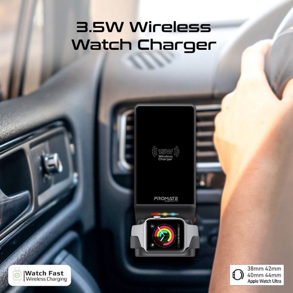 Picture of 15W 3-in-1 MagSafe InCar Qi2 Phone Wireless Charging Mount. Includes Both Vent &