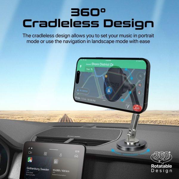 Picture of SecureGrip 360 Cradleless Magnetic Smartphone Holder. Designed for Dashboard &
