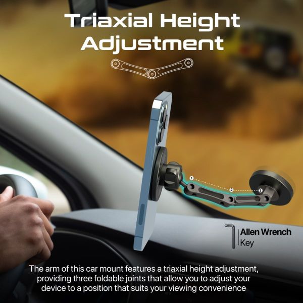 Picture of SecureGrip 360 Cradleless Magnetic Smartphone Holder. Designed for Dashboard &