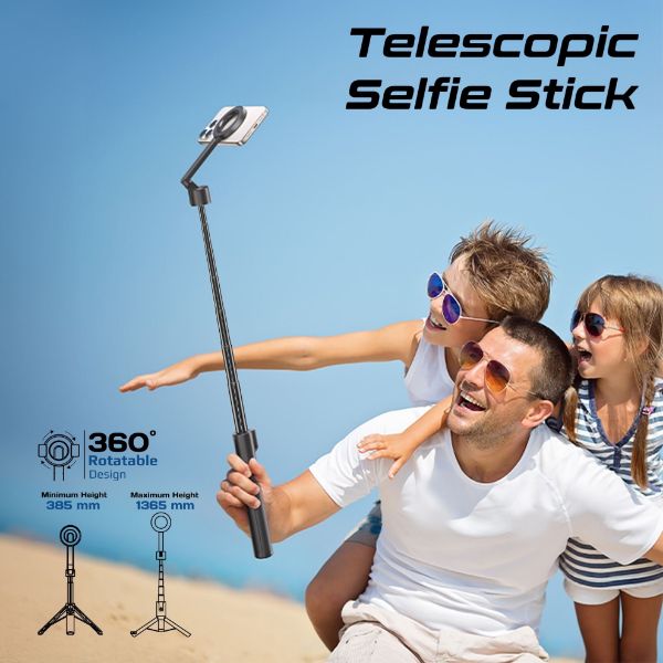 Picture of MagSafe Extendable Monopod & Tripod Stand Remote Control. Max Height 136.5cm Built-in