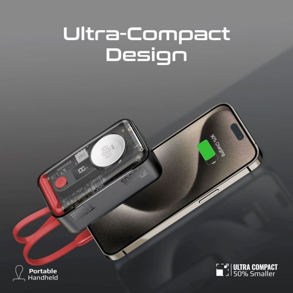 Picture of 10000mAh 4-in-1 Smartphone & Apple Watch Charging Dual USB-C & Lightning Cable