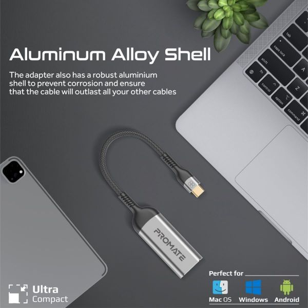 Picture of USB-C to HDMI Adapter Supports up to 8K@60Hz HD Res. Sturdy Aluminium Casing