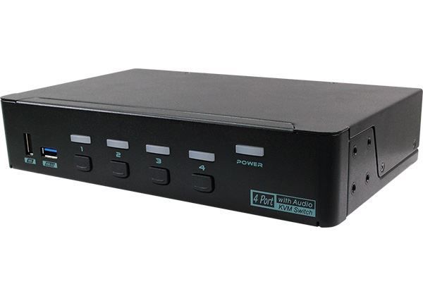 Picture of 4 Ports True 4K HDMI KVM Switch w/ HDCP Engine & 3.5mm Audio Built-In USB 3.2 Gen 1