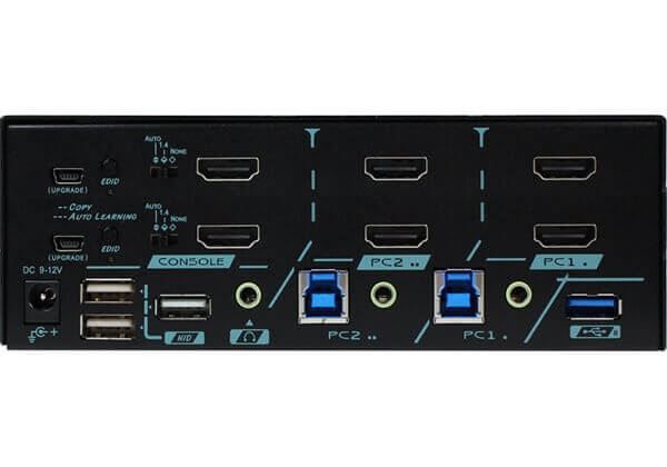 Picture of 2 Ports Dual Monitor HDMI KVM Switch w/ HDCP Engine EDID USB 3.2 Gen 1 Audio