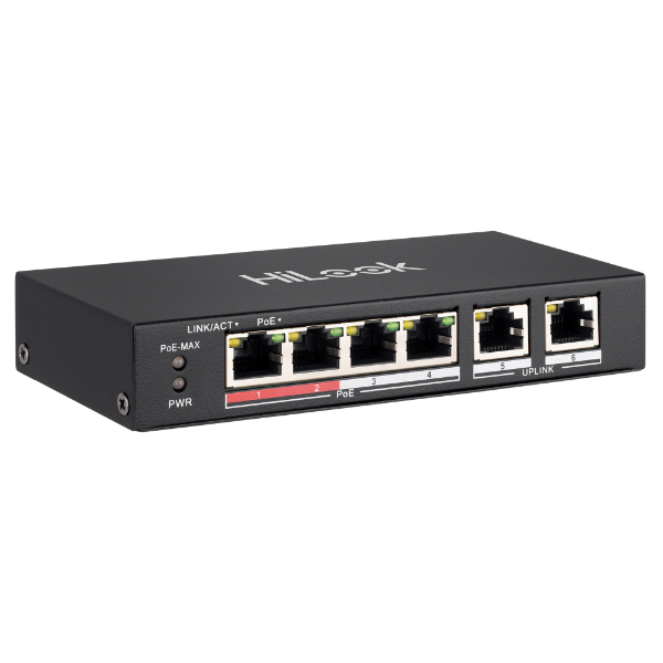Picture of 4 Port 10/100 Fast Ethernet Unmanaged POE Switch w/ 35W 4x 100Mbps PoE ports