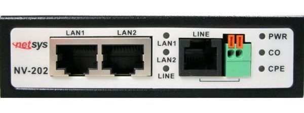 Picture of NETSYS VDSL2 LAN Extender. Symmetric LAN bridge over copper. 100Mbps bridge over si