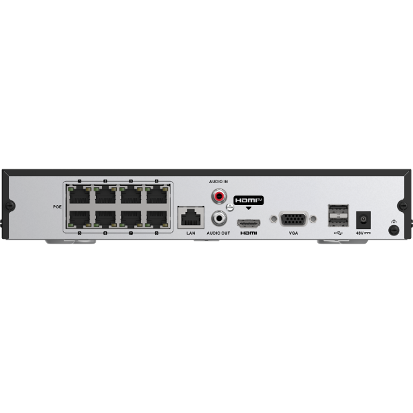 Picture of 8-Channel 1U PoE 4K NVR w/ up to 8MP Recording & 4TB Supports H.265/+ H.264/+
