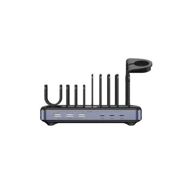 Picture of 6-Port USB-C & USB-A Multi Device Charging Station. Charge up to 6 Devices