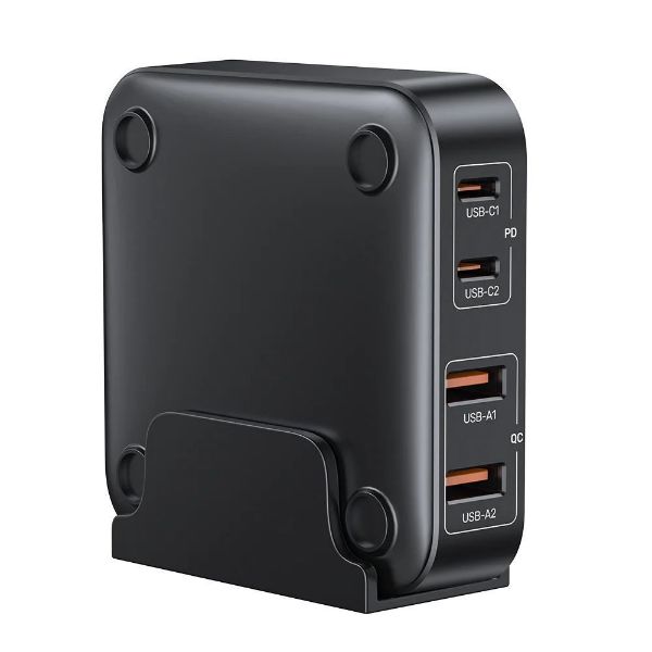 Picture of 70W Desktop GaN Charging Station 2x USB-C PD Ports & 2x USB-A QC3.0 Ports.