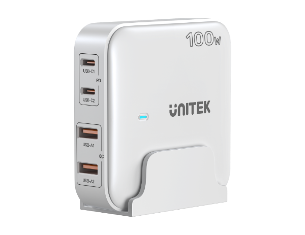 Picture of 100W Desktop GaN Charging Station 2x USB-C PD Ports & 2x USB-A QC3.0 Ports.