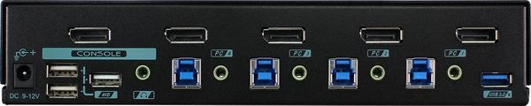 Picture of 4 Port USB-A KVM Switch w/ Audio & Hotkey Control. 4 Computers Share Up to 4x USB