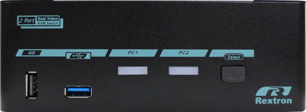 Picture of 2-Port Dual View DisplayPort USB3.0 KVM Switch. Supports 4K60 Max. Support USB
