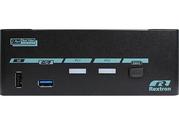 Picture of 2 Ports Dual Monitor 8K DisplayPort 1.4 KVM Switch w/ USB 3.2 Gen 2 Audio Hotkek