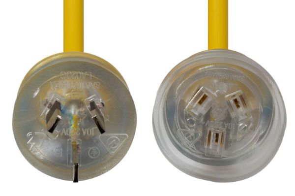 Picture of 15M 240v Heavy Duty Power Extension Lead (3 Core 1.0mm) Power-On LED in Clear Moulded
