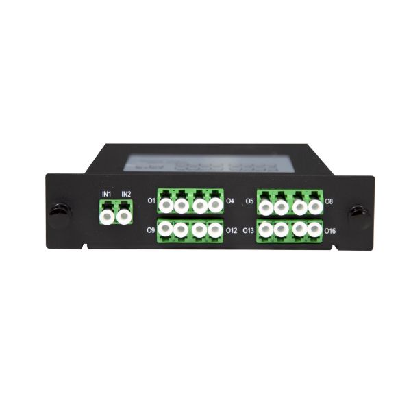 Picture of PLC Fibre Optic 2:16 LC/APC Splitter Front Input Cassette Module 2x IN & 16x Out
