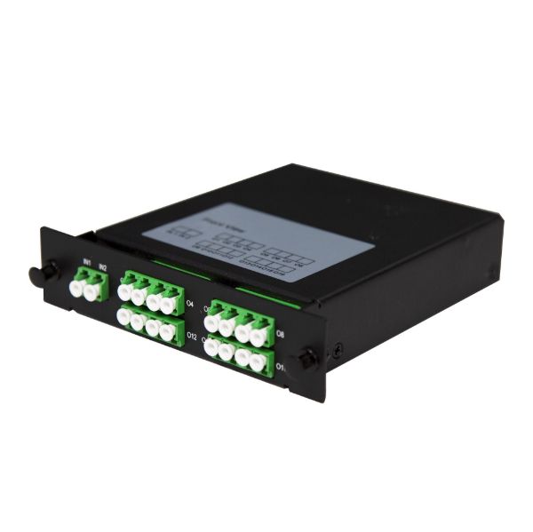 Picture of PLC Fibre Optic 2:16 LC/APC Splitter Front Input Cassette Module 2x IN & 16x Out